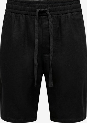 Regular Pantalon 'Linus' Only & Sons en noir : devant