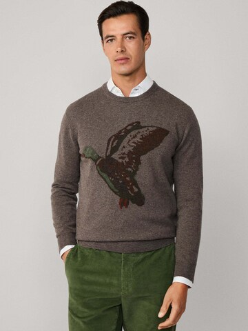 Pull-over 'INTARSIA DUCK' Hackett London en marron : devant