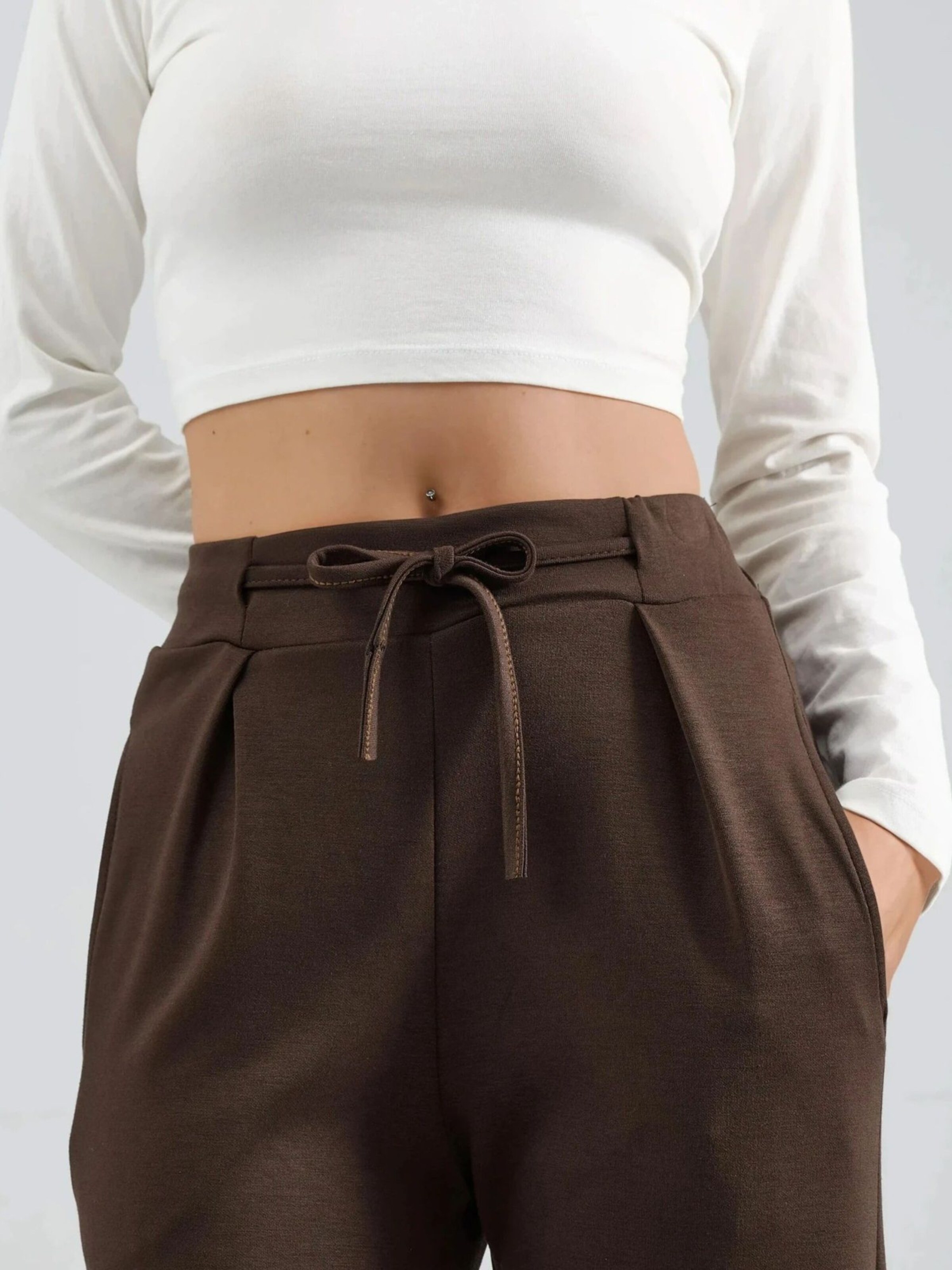 Hiccup Wide leg Broek in Bruin