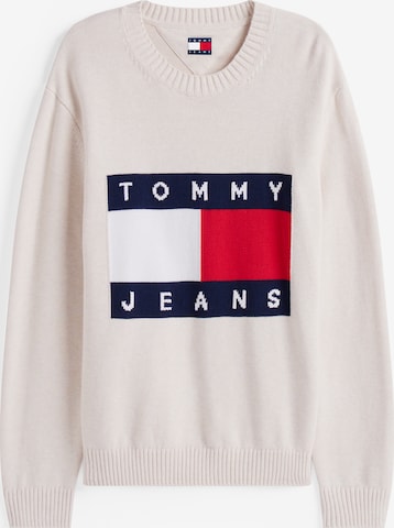 Tommy Jeans Пуловер в бяло: отпред