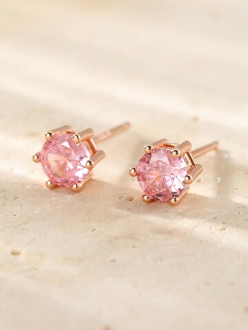 Hey Happiness Oorbellen 'Pink Gemstone' in Goud