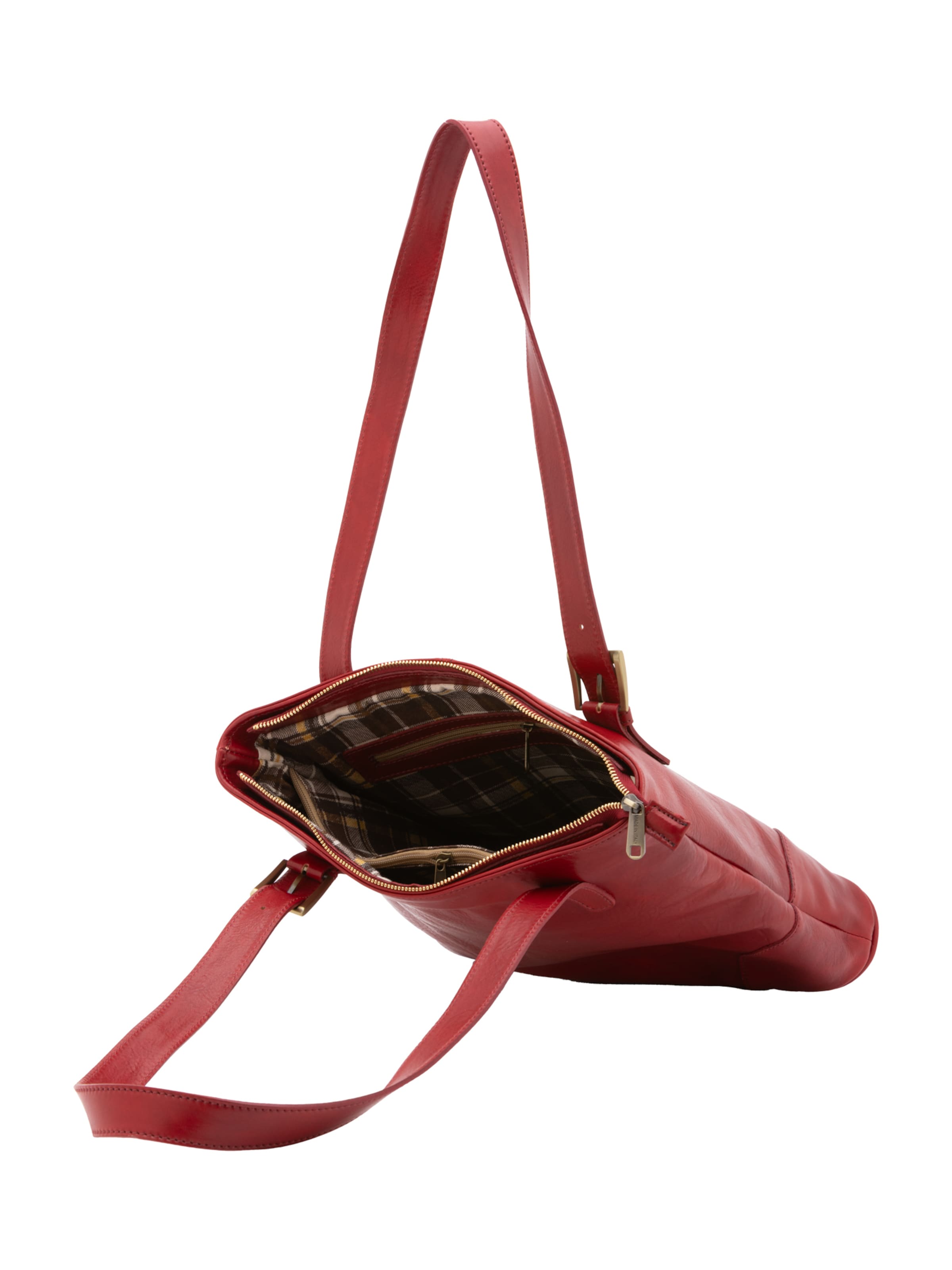 Borsa a spalla 'Borsa a Spalla Donna Pelle Vacchetta - Chiusura Zip' di I Fratelli in rosso