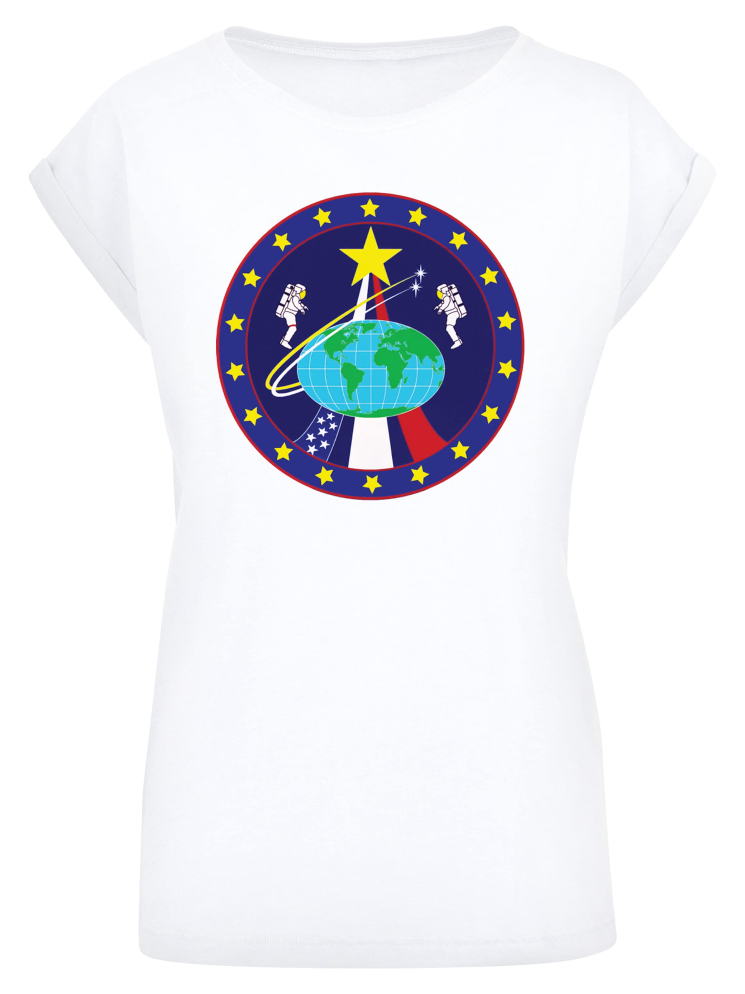 F4NT4STIC T-Shirt 'NASA Classic Globe Astronauts' in aqua / dunkelblau / gelb / weiß, Produktansicht