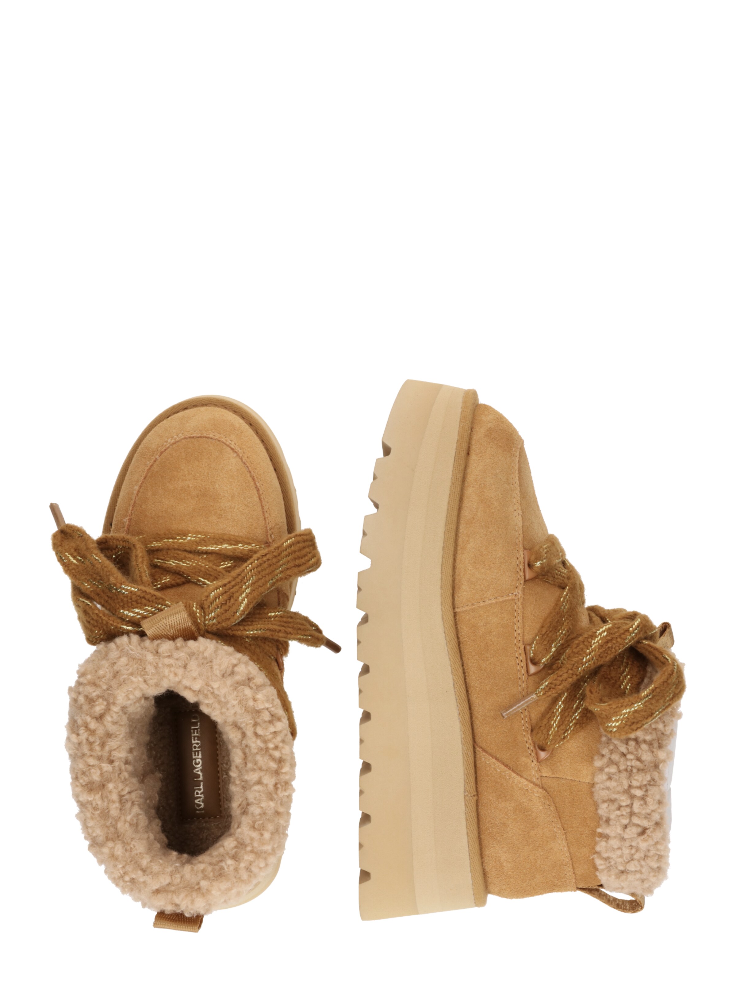 Karl Lagerfeld Ниски ботуши с връзки в кафяво