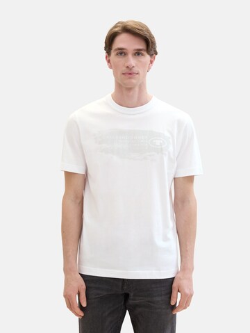 T-Shirt TOM TAILOR en blanc : devant