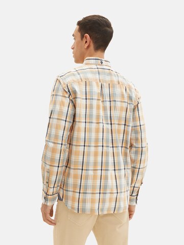 TOM TAILOR Comfort fit Button Up Shirt in Orange