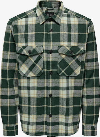 Only & Sons Regular fit Button Up Shirt 'Milo' in Green: front