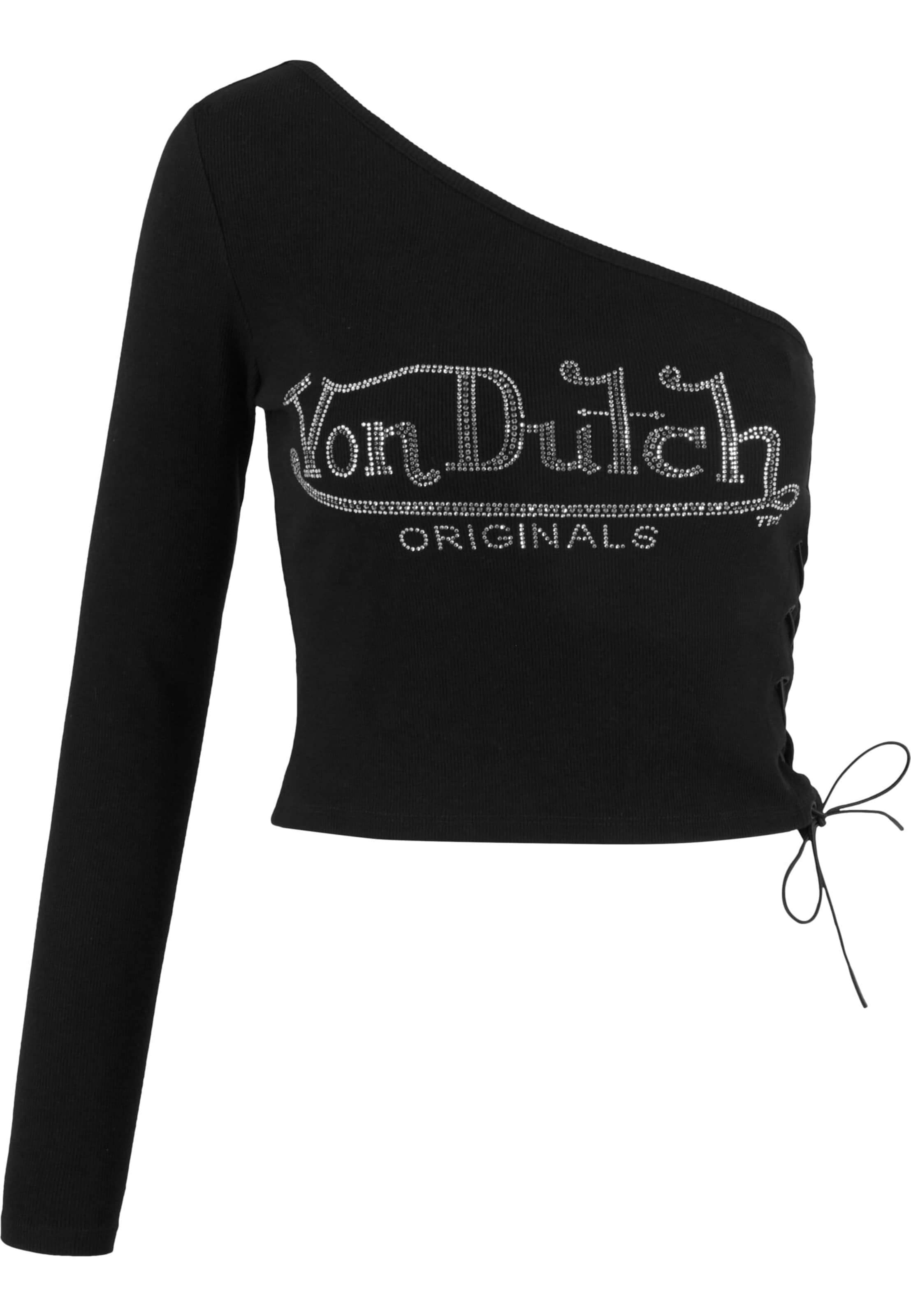 Von Dutch Originals Shirt 'Avery' in schwarz / silber, Produktansicht