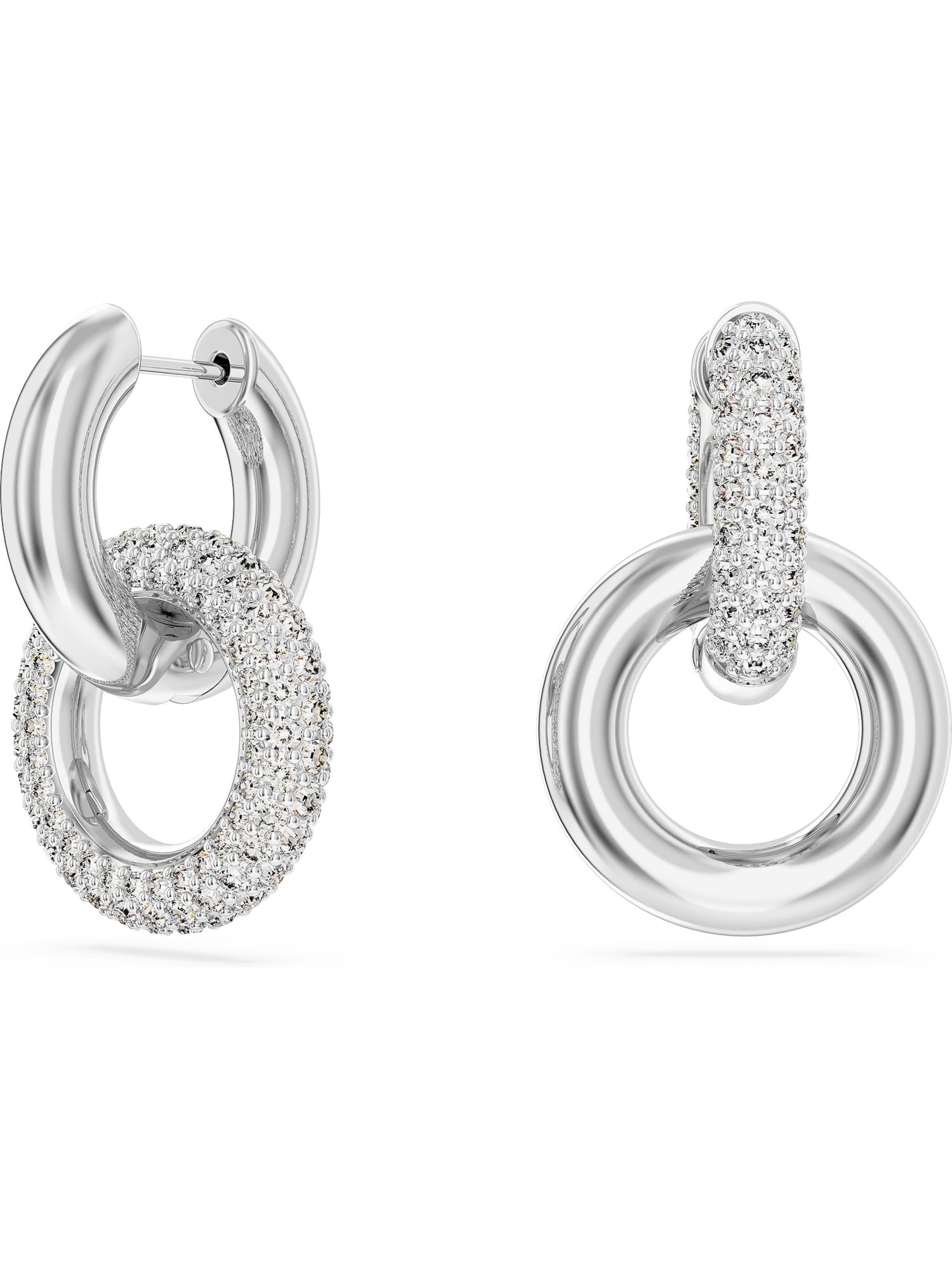 Swarovski Oorbellen in Zilver: voorkant