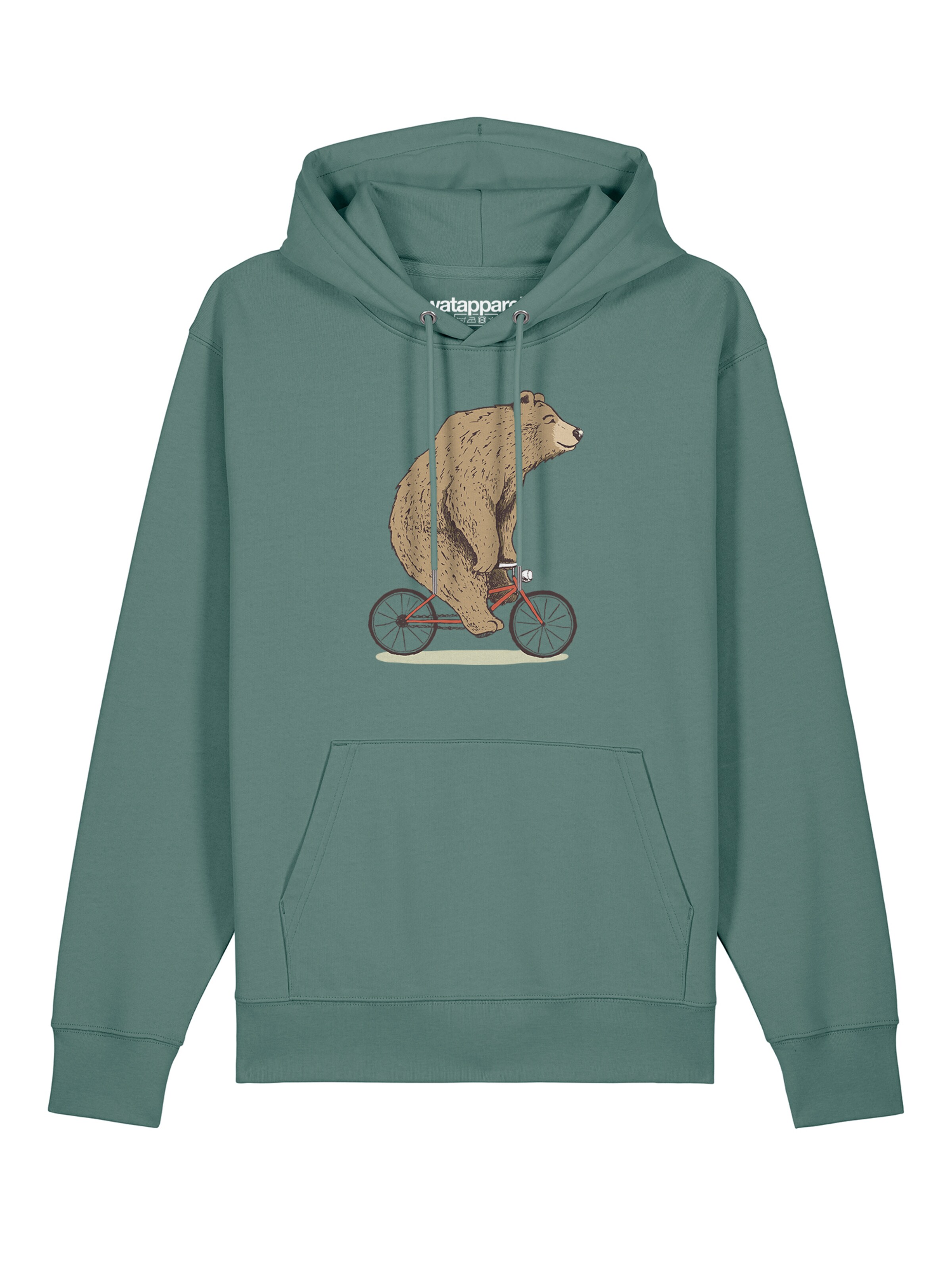 Sweat-shirt ' Fahrradbär ' Watapparel en vert : devant