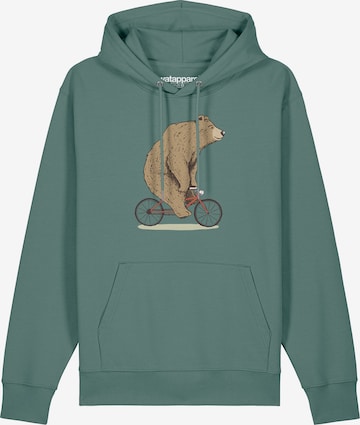 Watapparel Sweatshirt ' Fahrradbär ' in Green: front