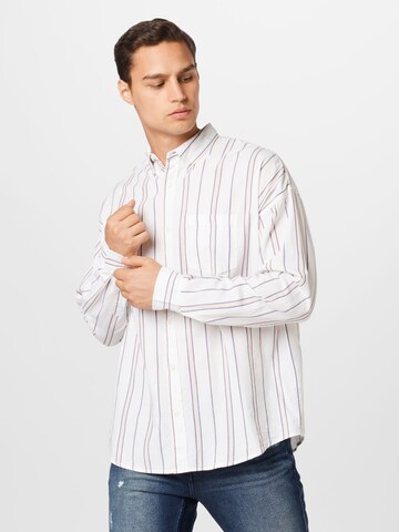 Redefined Rebel Comfort fit Button Up Shirt 'Everett' in White: front