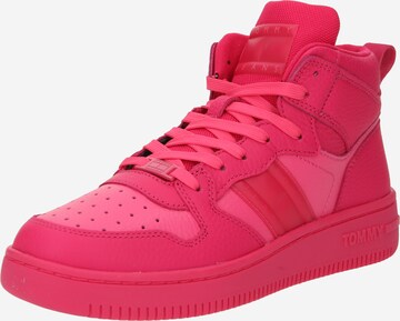Tommy Jeans High-Top Sneakers in Pink: front