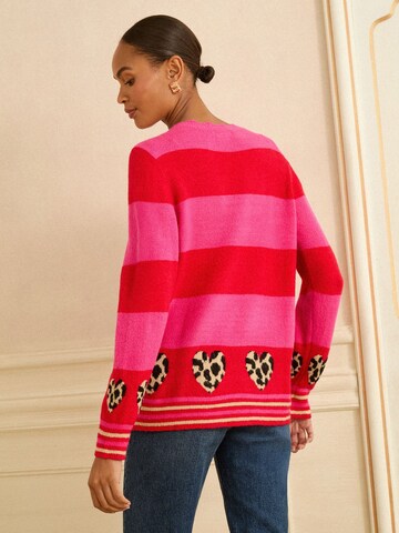 love & roses Pullover in Rot