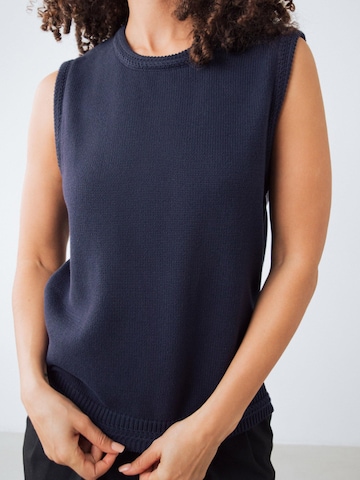 Cardigan 'Knitted Vest' Honest Basics en bleu