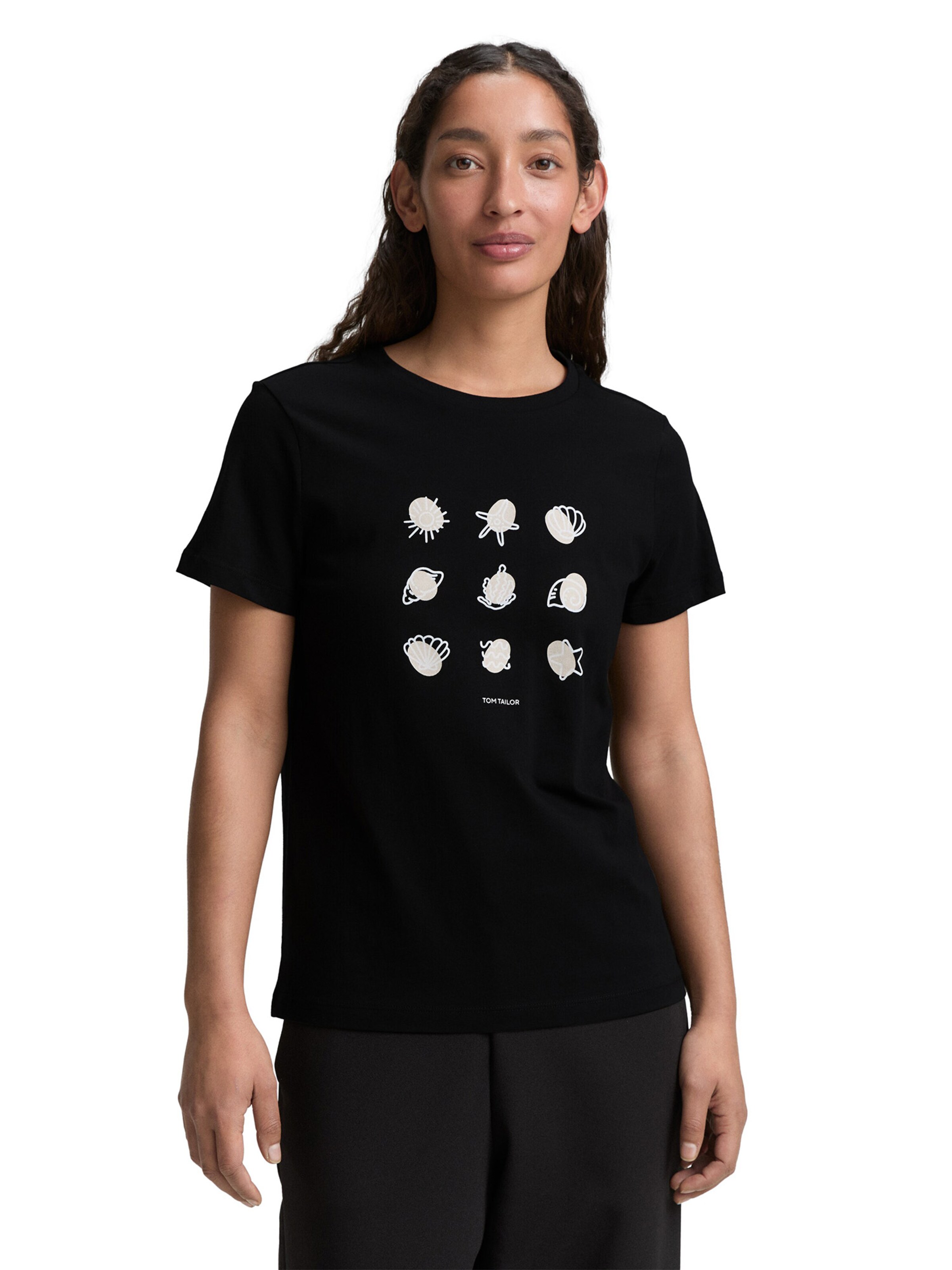 TOM TAILOR Póló - fekete: elől