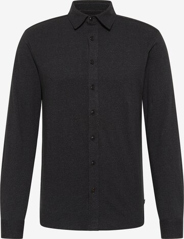 DreiMaster Maritim Slim fit Button Up Shirt in Black: front