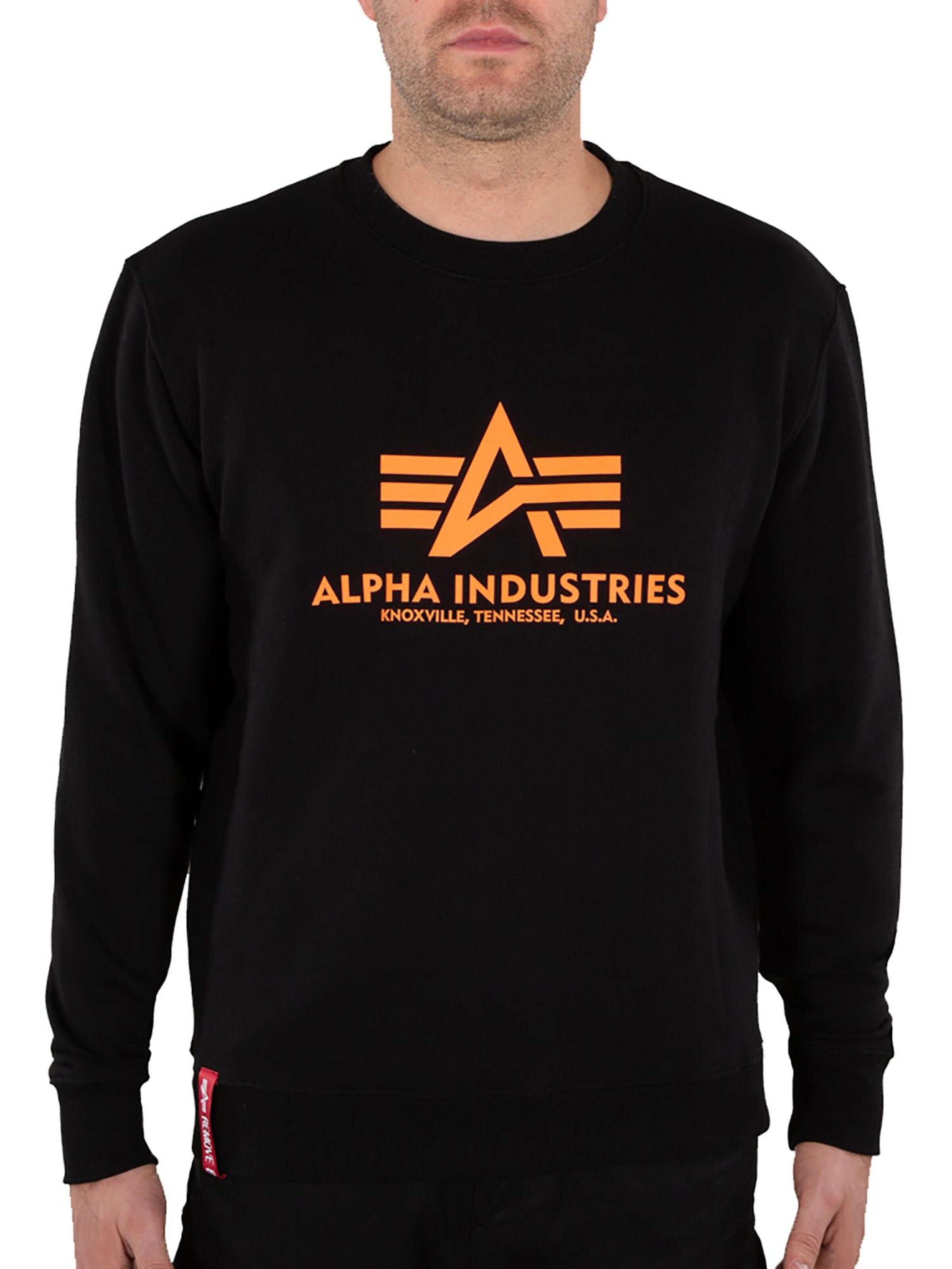 ALPHA INDUSTRIES Sweatshirt 'Basic Reflective'‌‌‌‌‌‌‌‌‌ in Schwarz: Vorderseite