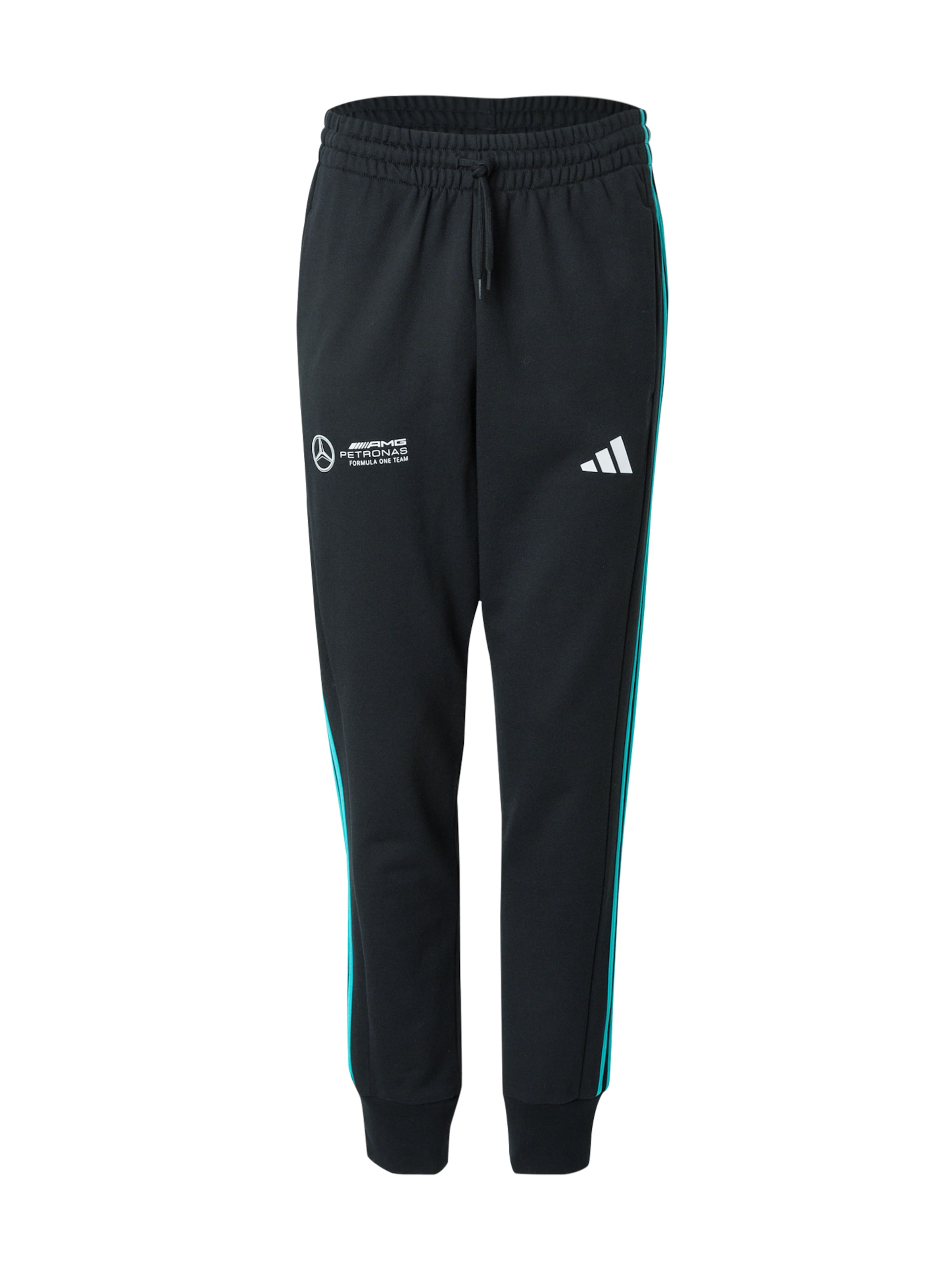ADIDAS PERFORMANCE - Tapered Calças de desporto 'Mercedes - AMG Petronas Formula One Team' em preto: frente