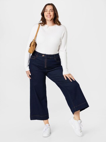 Zizzi Wide Leg Jeans 'CHAR' in Blau