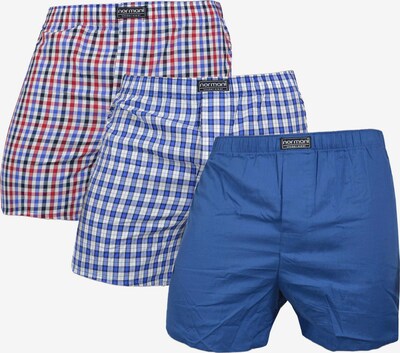 normani Boxershorts in de kleur Blauw / Kersrood / Wit, Productweergave