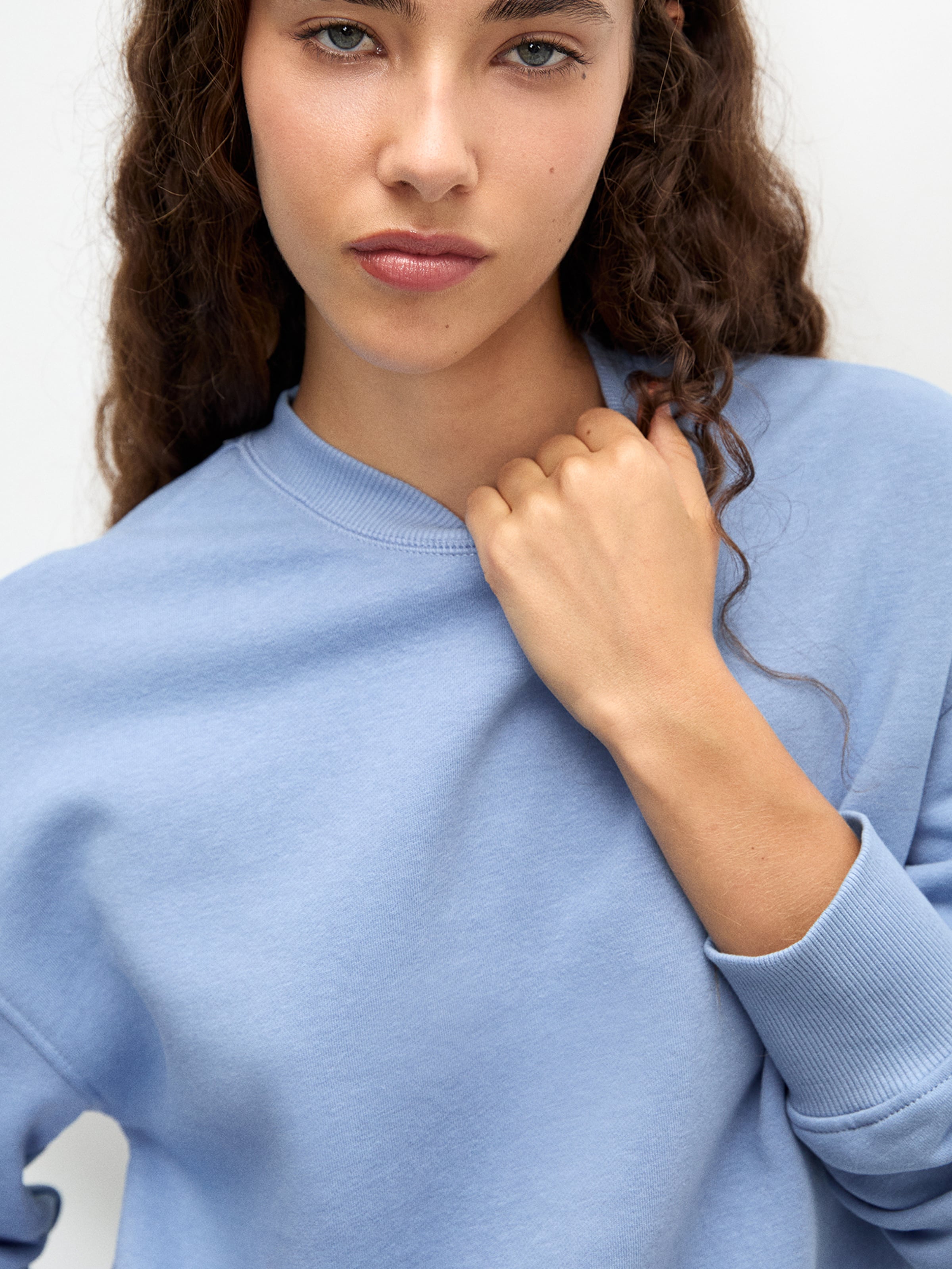 Bright blue sweatshirt sale