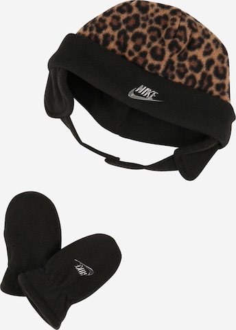 Nike Sportswear Mütze mit Handschuhe in Schwarz: front