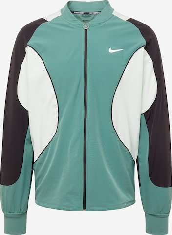 NIKE Bluza rozpinana sportowa w kolorze zielony: przód