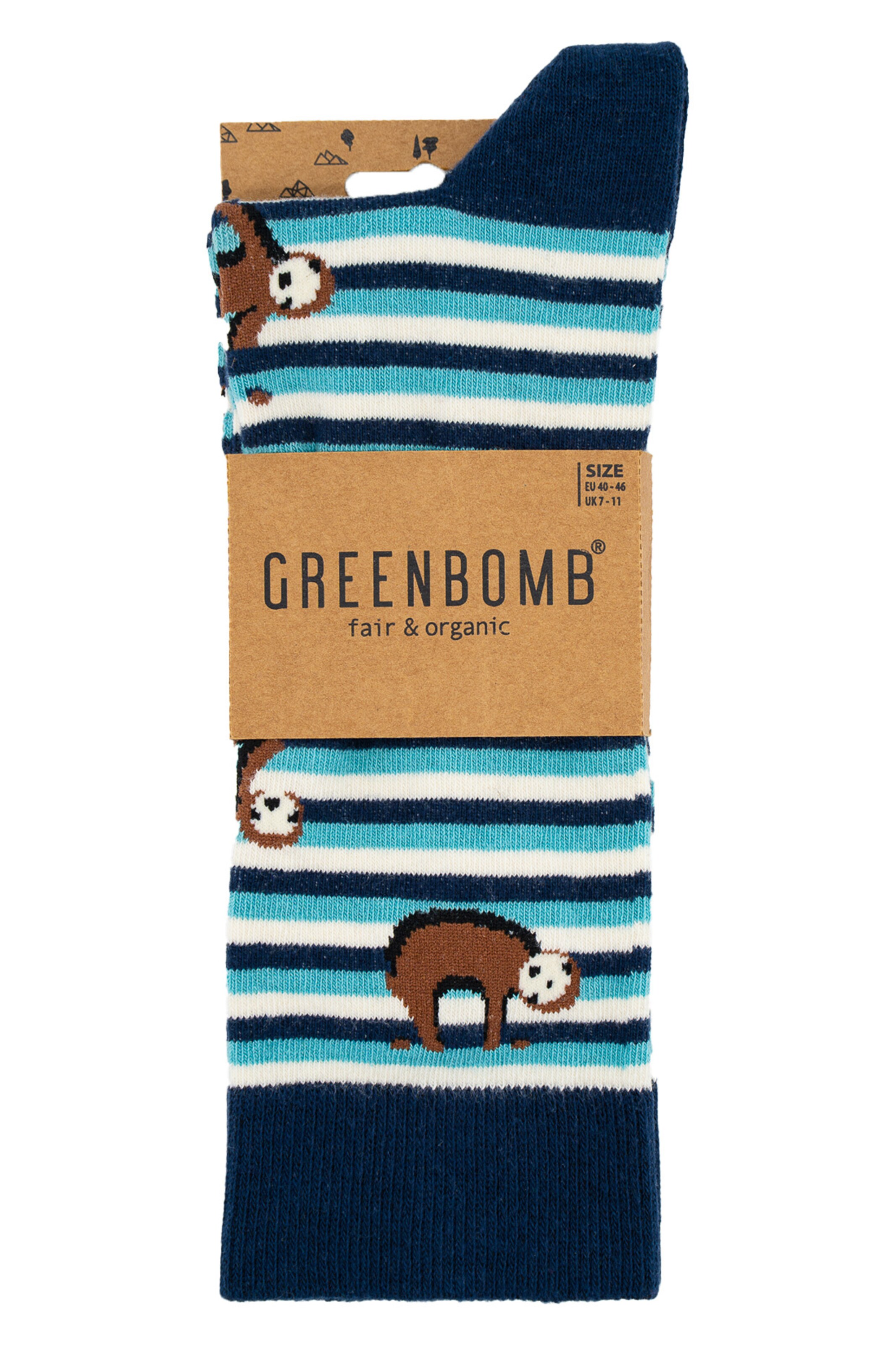 GREENBOMB Socks 'Animal Sloth' in Blue