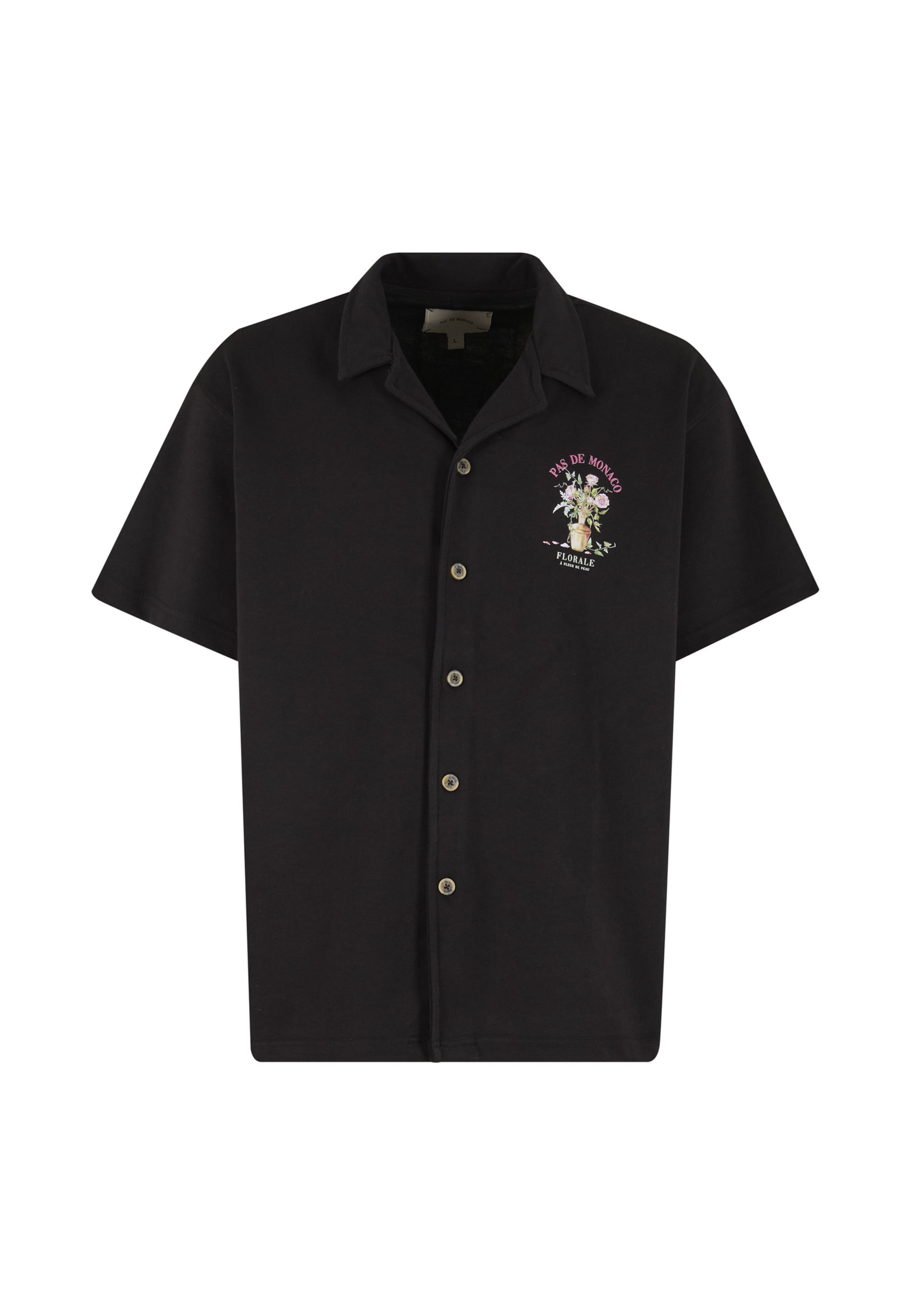Coupe regular Chemise 'BOTANICA' Pas De Monaco en noir : devant