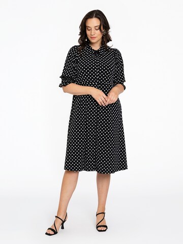 Yoek Shirt Dress in Black