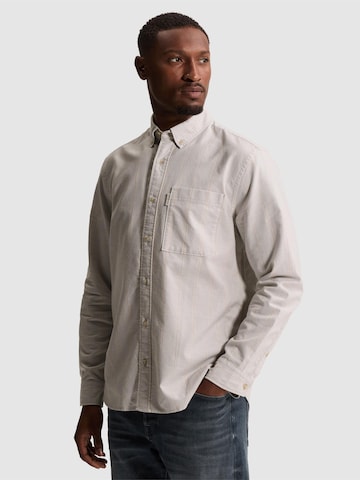 CAST IRON Regular Fit Skjorte 'Oxford shirt with stripe pattern' i grå: forside