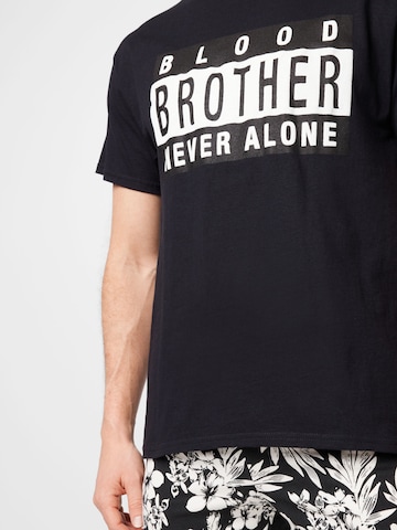 Blood Brother Shirt 'NEVER ALONE' in Black