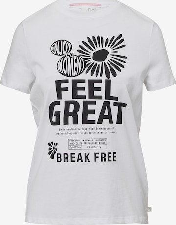 T-shirt QS en blanc : devant