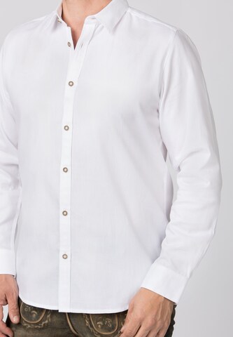 STOCKERPOINT Comfort fit Button Up Shirt 'Ernesto' in White