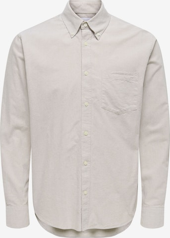 Only & Sons Button Up Shirt in Grey: front