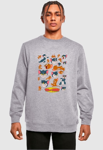 ABSOLUTE CULT Sweatshirt 'Tom And Jerry - Many Faces' in Grijs: voorkant
