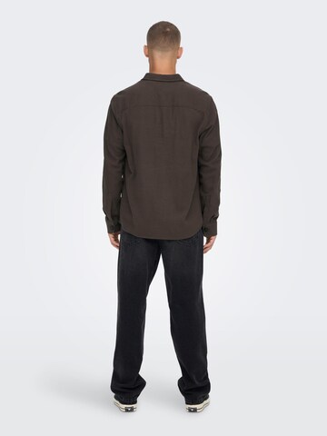 Regular fit Camicia 'MILO' di Only & Sons in marrone