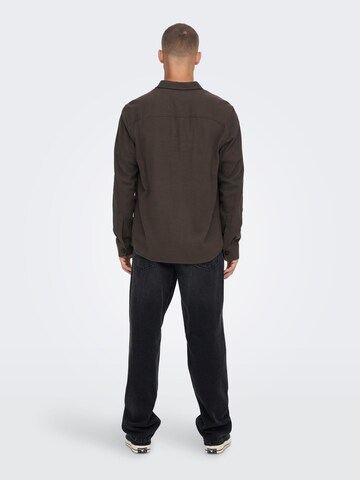 Only & Sons Regular Fit Skjorte 'MILO' i brun