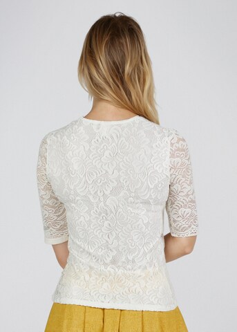 SPIETH & WENSKY Dirndlbluse  'Arktis' mit Alloverspitze in Weiß