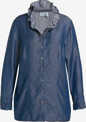 Ulla Popken Klederdracht blouse in Blauw: voorkant