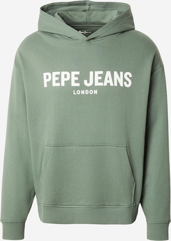 Bluză de molton de la Pepe Jeans pe verde: față