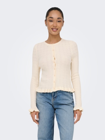 ONLY Strickjacke 'ONLibi' in Weiß: Vorderseite
