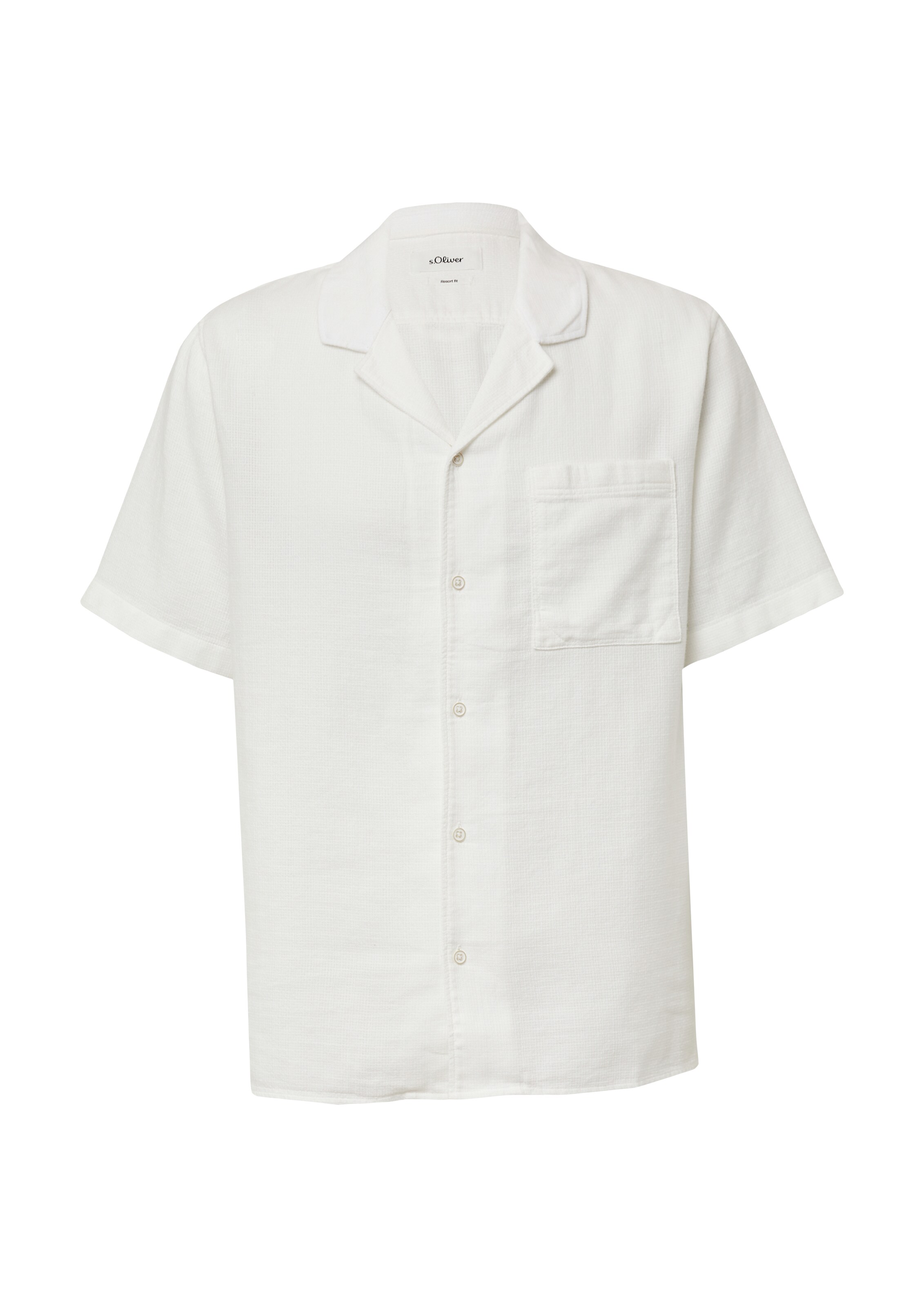 s.Oliver Comfort fit Button Up Shirt in White: front