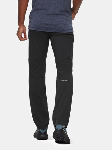 MAMMUT Regular Workout Pants 'Runbold IV Pants' in Black