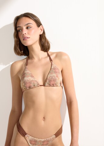 CALZEDONIA Triangel Bikinitop 'Ethnic Boho' in Braun: Vorderseite