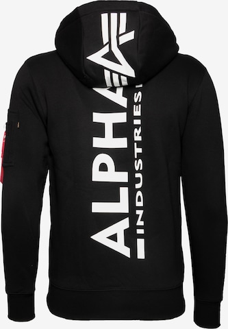 ALPHA INDUSTRIES Zip-Up Hoodie in Black