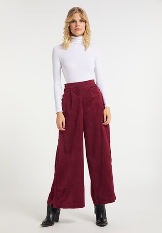 Wide leg Pantaloni de la IZIA pe roșu