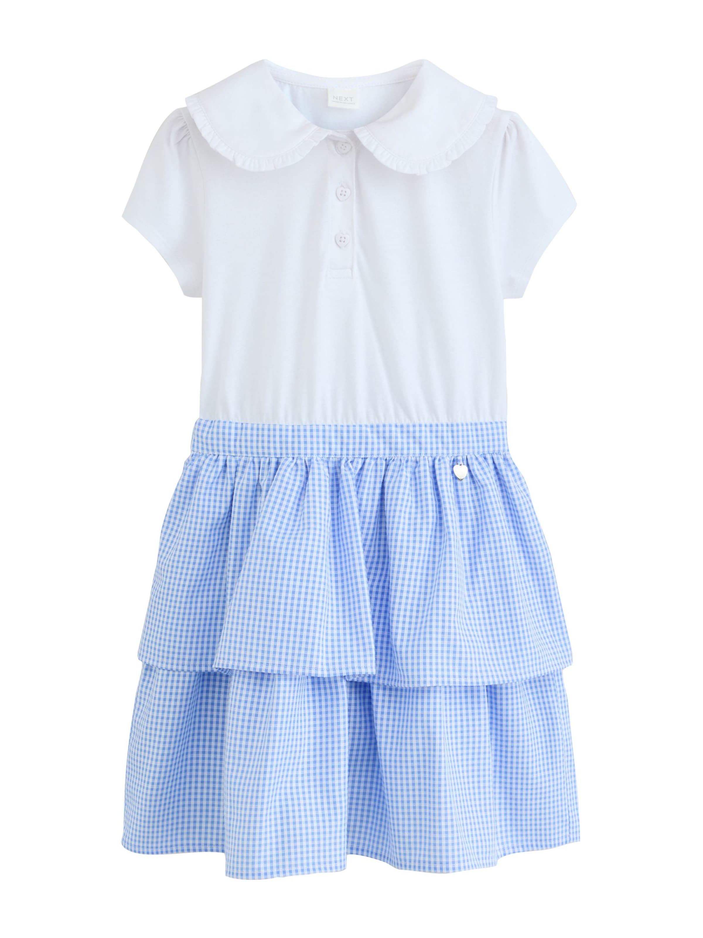 Next Dress 'Gingham School Tiered Rara' in 104 in Light blue / White, Item view