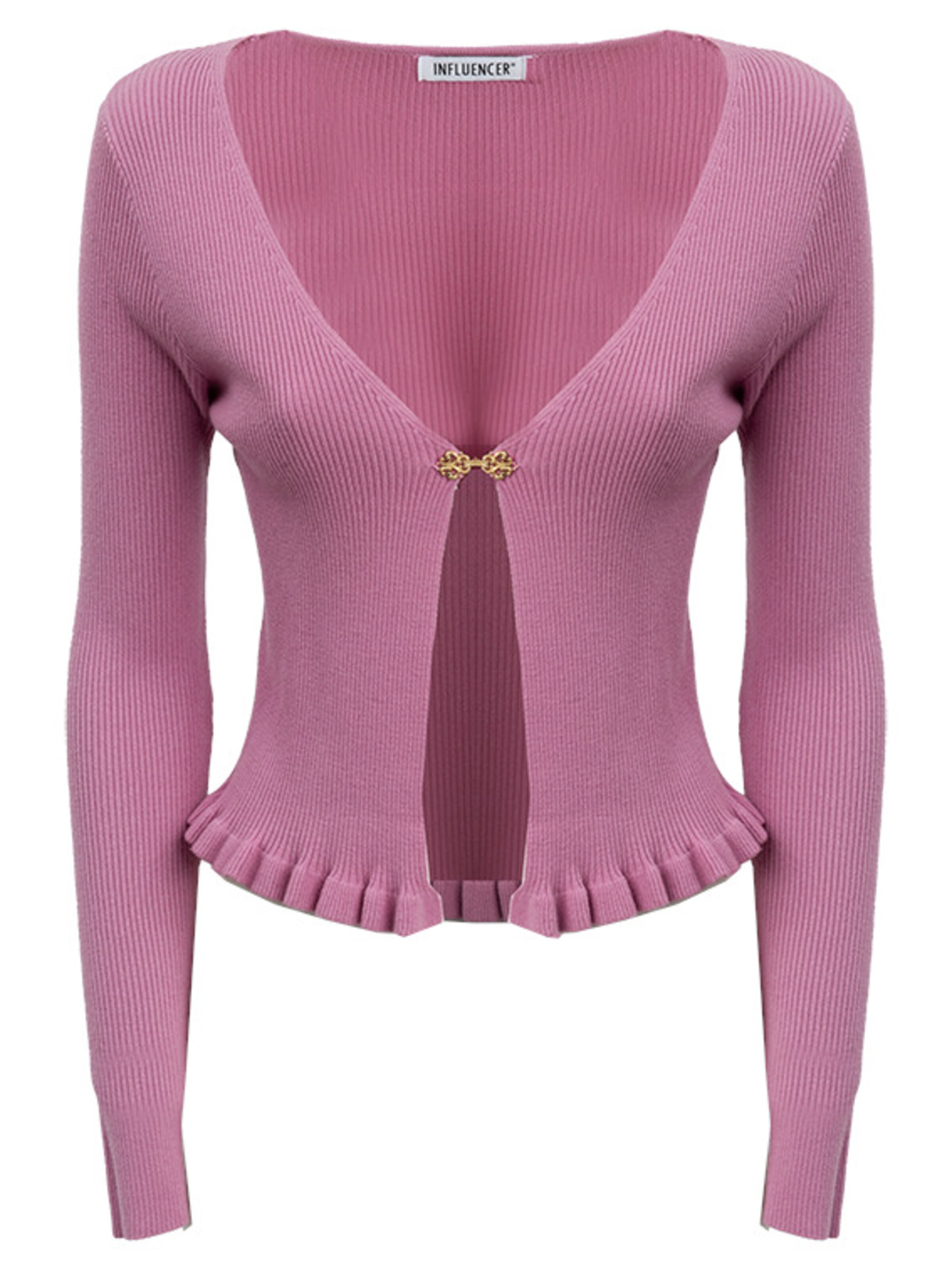 Influencer Kardigán - Ružová: predná strana